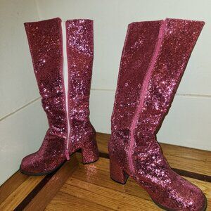 Pink Glitter Gogo Boots